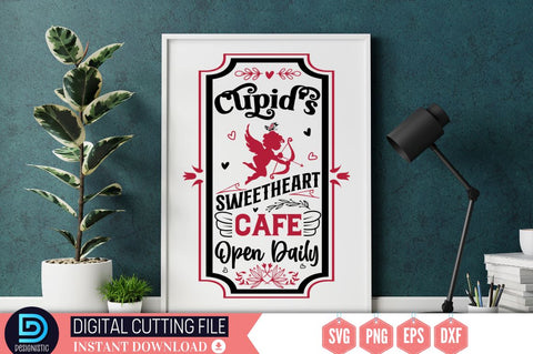 Cupid's sweetheart cafe open daily SVG SVG DESIGNISTIC 