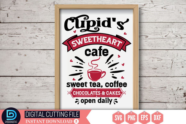 Cupid's sweetheart cafe sweet tea, coffee chocolates & cakes open daily SVG SVG DESIGNISTIC 