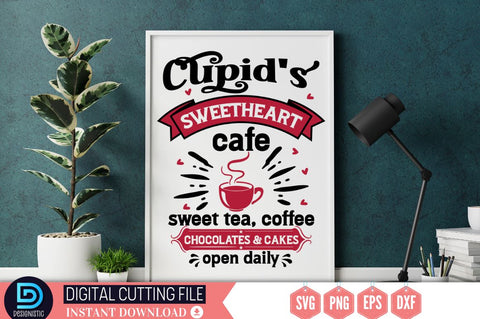 Cupid's sweetheart cafe sweet tea, coffee chocolates & cakes open daily SVG SVG DESIGNISTIC 