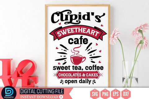 Cupid's sweetheart cafe sweet tea, coffee chocolates & cakes open daily SVG SVG DESIGNISTIC 