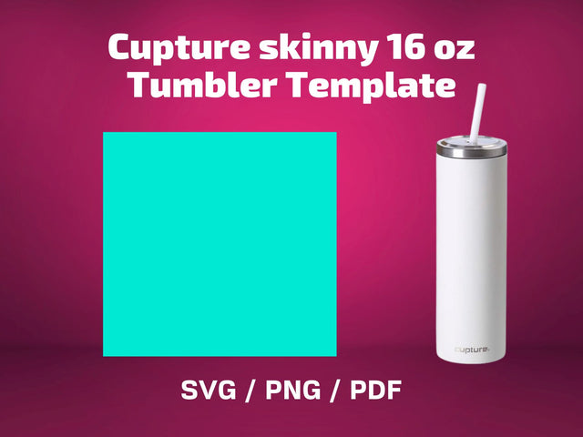 Cupture skinny 16 oz tumbler template SVG BambinaCreations 