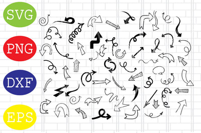 Curly Arrow Svg, Arrows Svg doodles, Arrow Monogram Svg, Arrows Cut Files SVG DigitalSvgFiles 