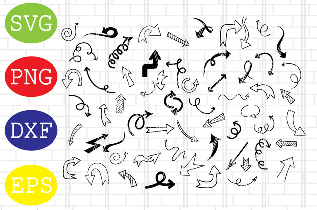 Curly Arrow Svg, Arrows Svg doodles, Arrow Monogram Svg, Arrows Cut Files SVG DigitalSvgFiles 