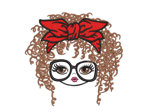 Curly Girl Embroidery Design, 3 sizes, Instant download Embroidery/Applique DESIGNS Nino Nadaraia 