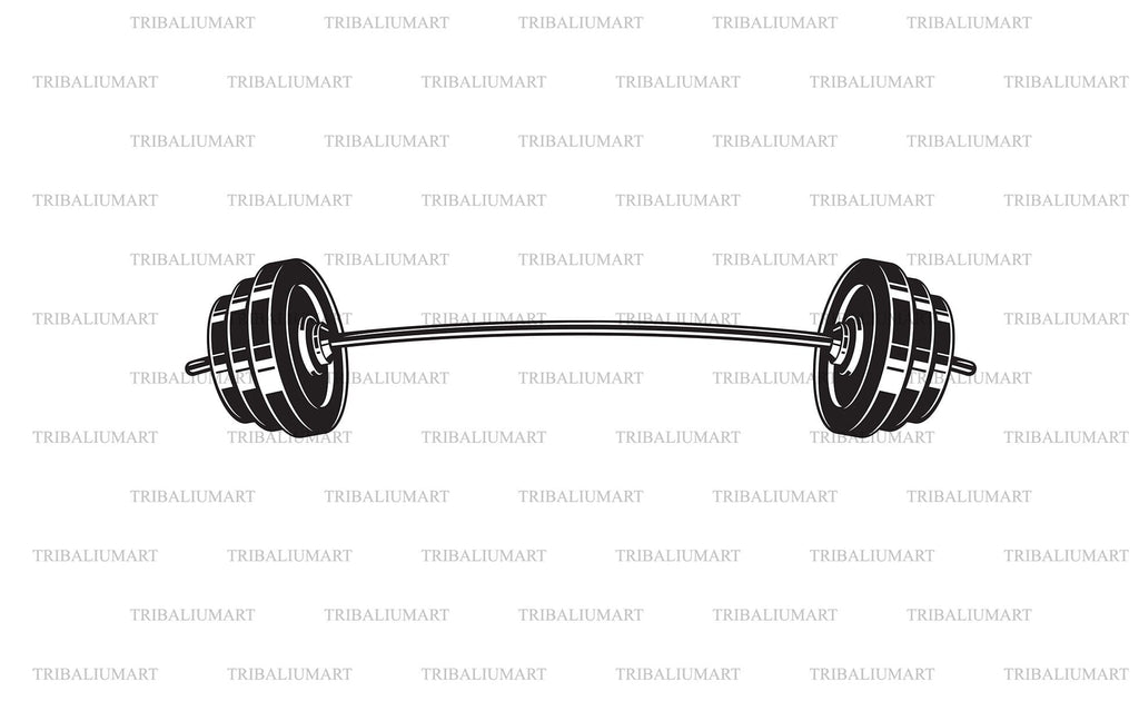 Curved Barbell (weight or dumbbell). Cut files for Cricut. Clip Art ...