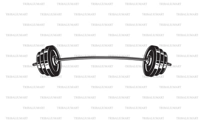 Curved Barbell (weight or dumbbell) SVG TribaliumArtSF 