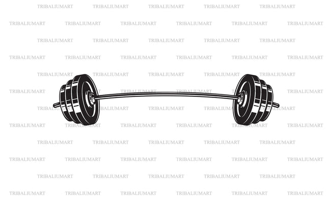 Curved Barbell (weight or dumbbell) SVG TribaliumArtSF 