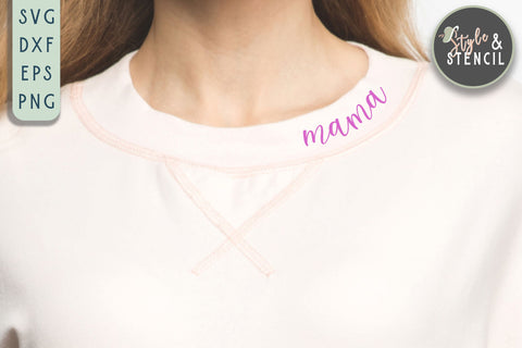 Curved Mama SVG | Collar Mama Print SVG Style and Stencil 