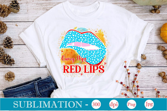 Curvy Hips Red Lips Sublimation SVGs,Quotes and Sayings,Food & Drink,On Sale, Print & Cut Sublimation DesignPlante 503 
