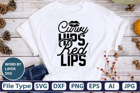 Curvy Hips Red Lips SVG Cut File SVG DesignPlante 503 