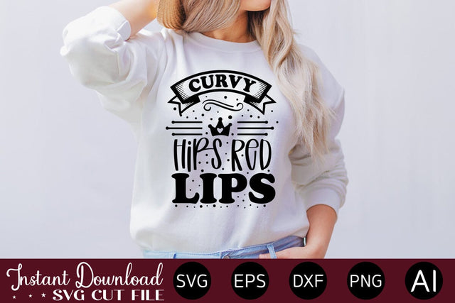 Curvy Hips Red Lips SVG SVG designmaster24 