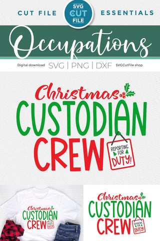 Custodian svg, png dxf svg, xmas holiday, school, sublimation png SVG SVG Cut File 