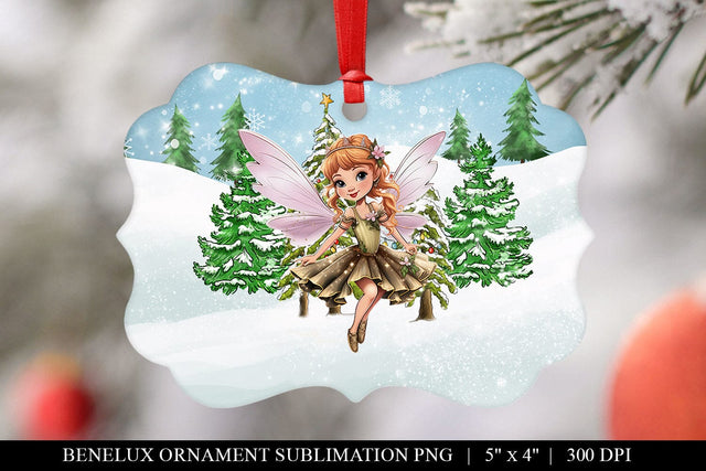 Custom Girls Xmas Ornament - Fairy Benelux Sublimation PNG Sublimation BijouBay 