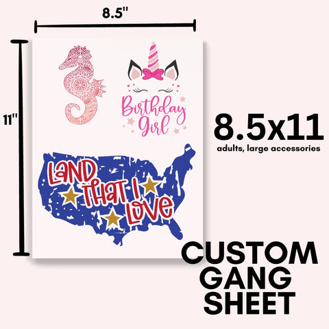 Custom Iron On / DTF Transfer Gang Sheet Builder - TESTING DO NOT ORDER, IT WILL BE CANCELLED Physical So Fontsy T-Shirt Iron-On Transfer Shop 8.5 x 11 
