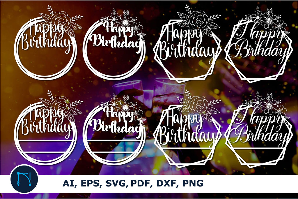 Custom name Birthday cake topper bundle - So Fontsy