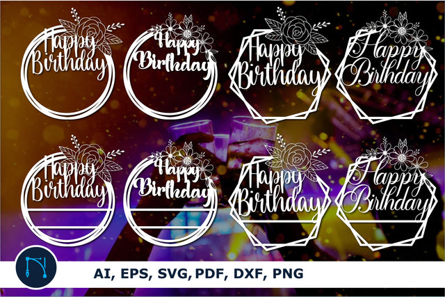 Custom name Birthday cake topper bundle SVG MD JOYNAL ABDIN 