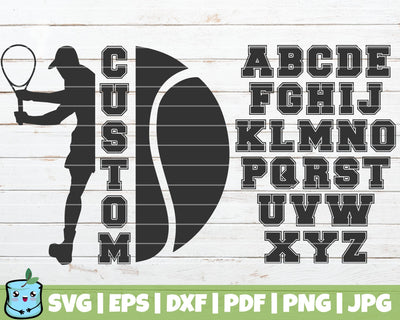 Custom Tennis Frame - Alphabet Included SVG MintyMarshmallows 