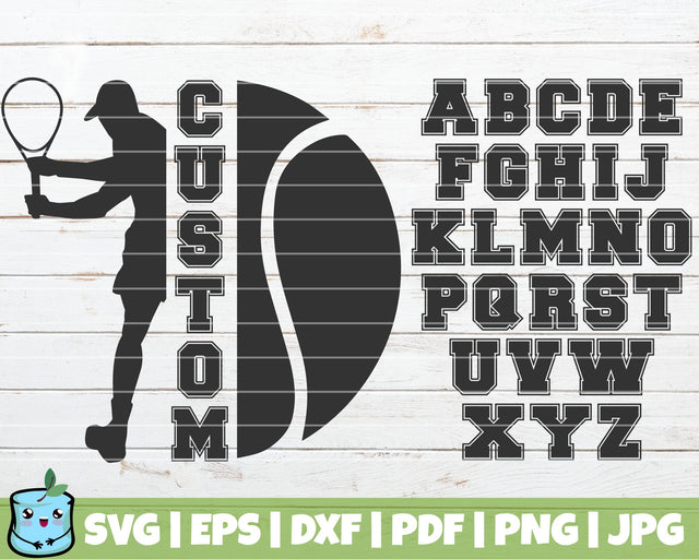 Custom Tennis Frame - Alphabet Included SVG MintyMarshmallows 