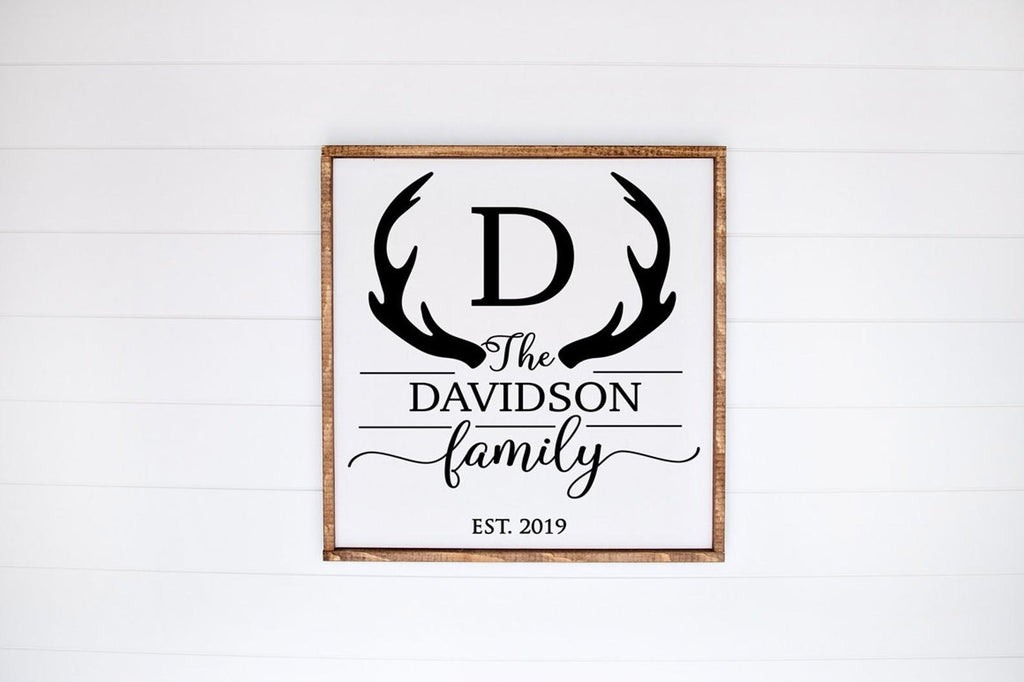 Customizable Antler Monogram Sign - So Fontsy