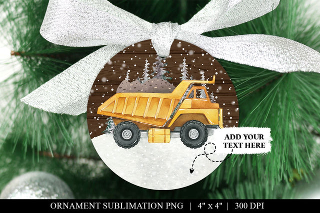 Customizable Dump Truck Ornament Sublimation Design Sublimation BijouBay 