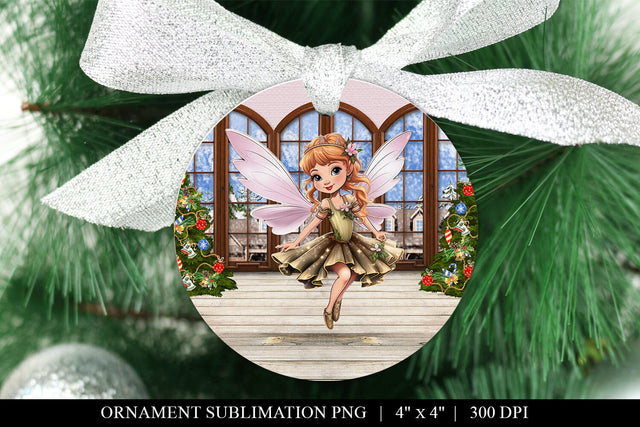 Customizable Fairy Christmas Ornament Sublimation Design Sublimation BijouBay 