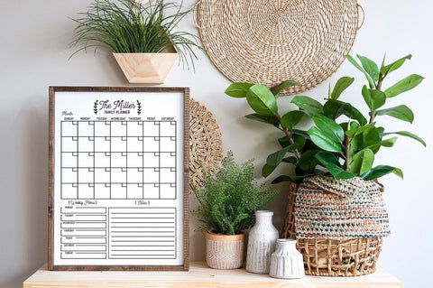 Customizable Family Calendar SVG - Monthly Calendar SVG SVG Pickled Thistle Creative 