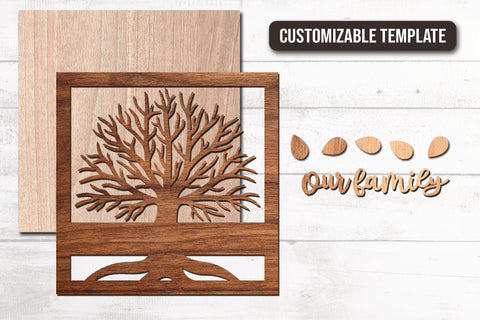 Customizable Family Tree SVG | Family Tree Decor | Laser Cut Files SVG Cloud9Design 