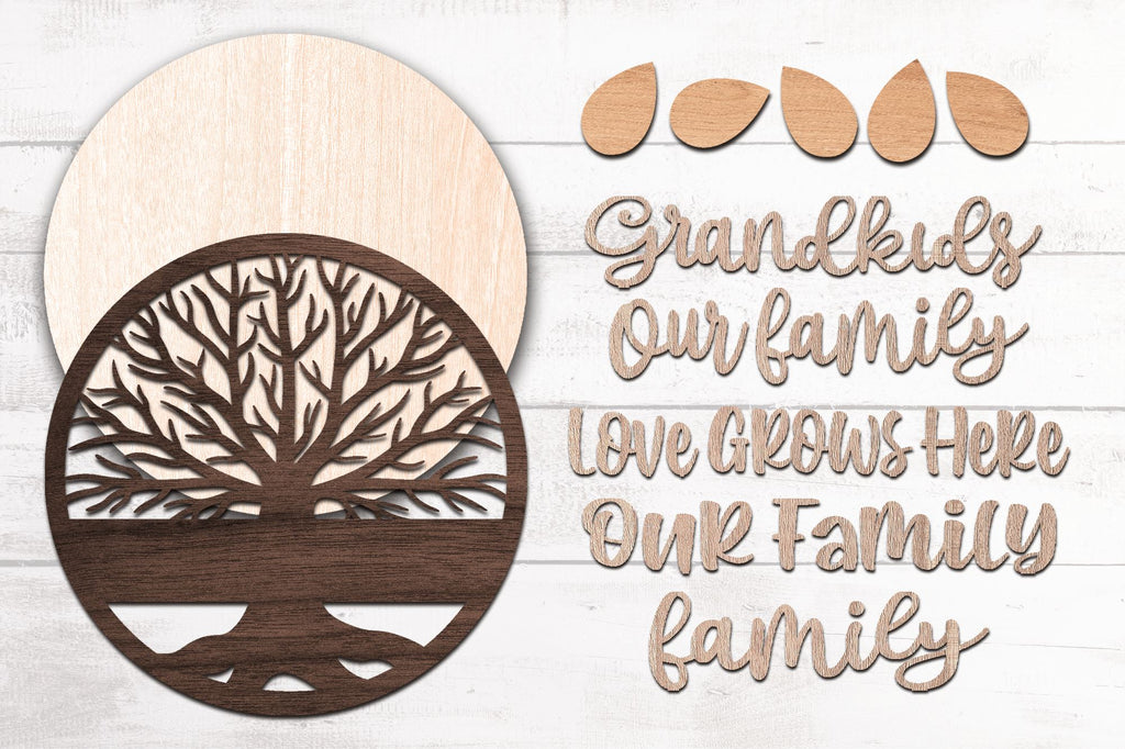Tree Monogram Customizable Family Tree SVG | Family Tree Monogram | Laser Cut Files ...