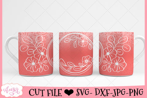 Customizable Floral Mug Wrap SVG for Cricut infusible ink SVG Amorclipart 