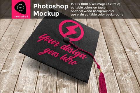 Customizable Graduation Cap Design Layered PSD Photoshop Product Mockup Mock Up Photo Risa Rocks It 