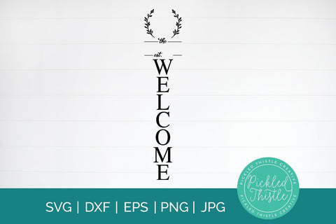 Customizable Monogram Last Name Front Porch Sign SVG SVG Pickled Thistle Creative 