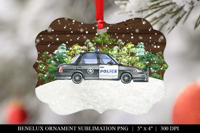 Customizable Police Officer Benelux Ornament Sublimation BijouBay 