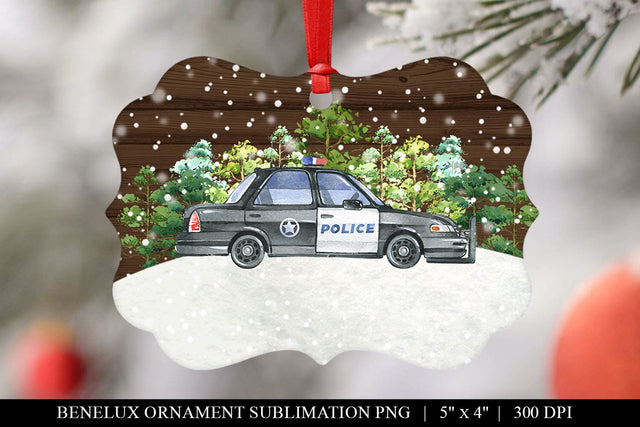 Customizable Police Officer Benelux Ornament Sublimation BijouBay 
