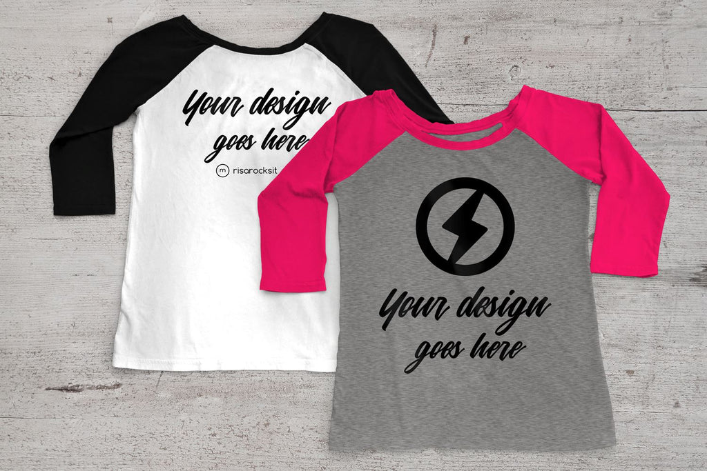Raglan Tee Mock Up - So Fontsy