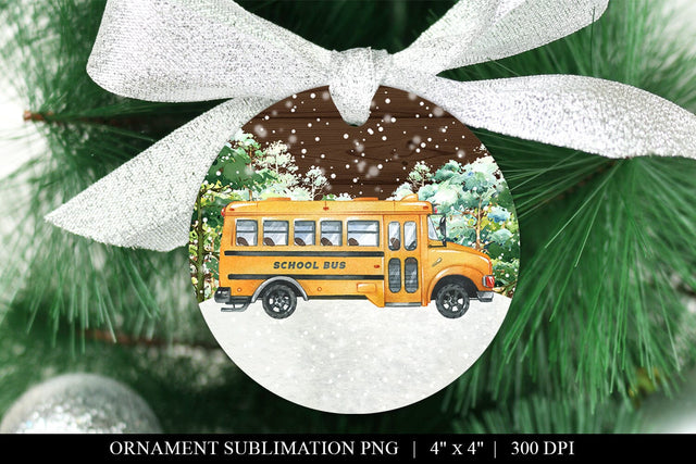 Customizable School Bus Driver Ornament Sublimation PNG Sublimation BijouBay 