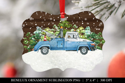 Customizable Tow Truck Benelux Ornament Sublimation Sublimation BijouBay 