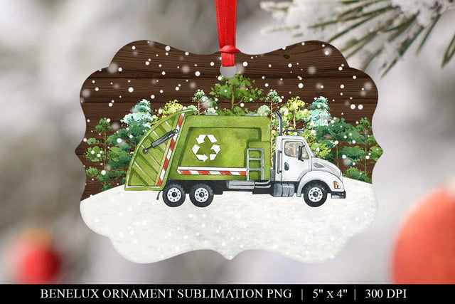 Customizable Trash Truck Benelux Ornament Sublimation Sublimation BijouBay 