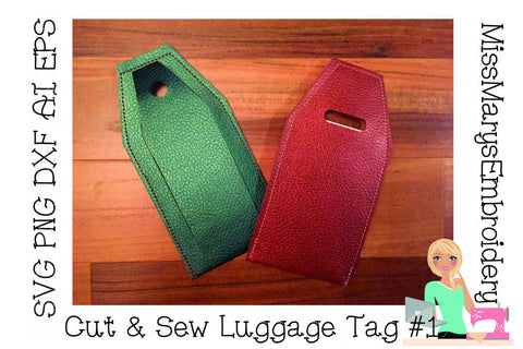 Cut and Sew Luggage Tag #1 SVG MissMarysEmbroidery 