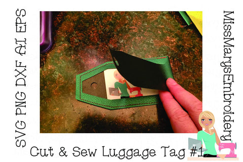 Cut and Sew Luggage Tag #1 SVG MissMarysEmbroidery 