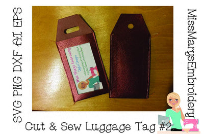 Cut and Sew Luggage Tag #2 SVG MissMarysEmbroidery 