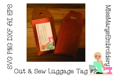Cut and Sew Luggage Tag #2 SVG MissMarysEmbroidery 