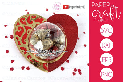 Cut Files Fancy Heart Candy Holder Dome | Valentine's Gift | + TUTORIAL 3D Paper Marlene Campos 