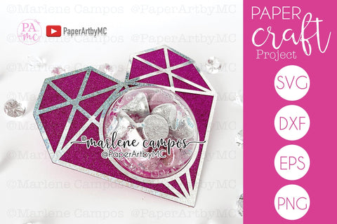 Cut Files Origami Heart Candy Holder Dome | Valentine's Gift | + TUTORIAL 3D Paper Marlene Campos 