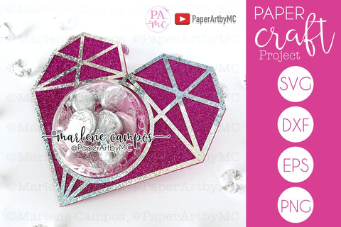 Cut Files Origami Heart Candy Holder Dome | Valentine's Gift | + TUTORIAL 3D Paper Marlene Campos 