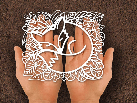 Cut fox Leaf Paper cut SVG Johan Ru designs 