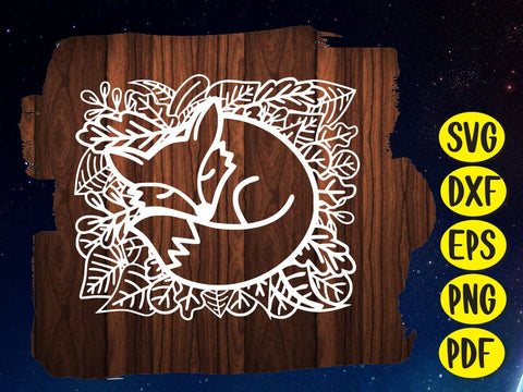 Cut fox Leaf Paper cut SVG Johan Ru designs 
