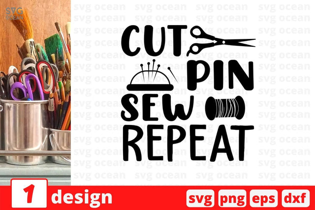 Cut pin sew repeat SVG Cut File SVG SvgOcean 