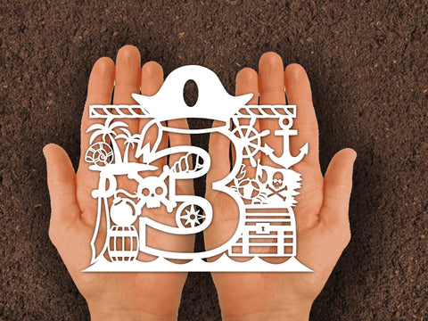 Cut Pirate Number Paper cut SVG Johan Ru designs 