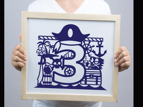 Cut Pirate Number Paper cut SVG Johan Ru designs 