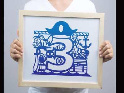 Cut Pirate Number Paper cut SVG Johan Ru designs 